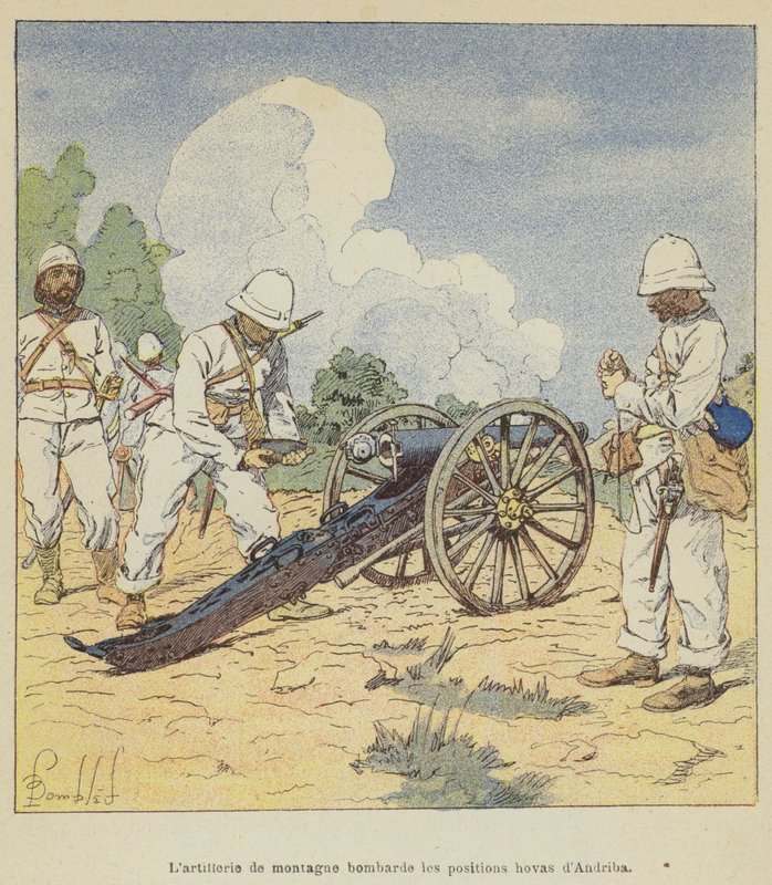 Pociski artylerii górskiej Stanowiska Andriba hova autorstwa after Louis Charles Bombled