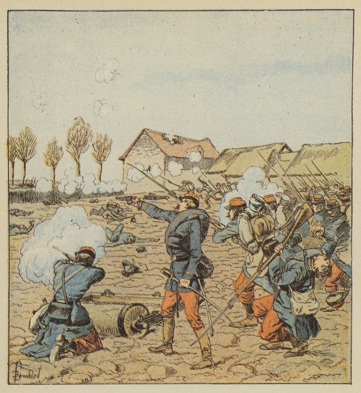 Lassaut de la ferme de Cleomont autorstwa after Louis Charles Bombled