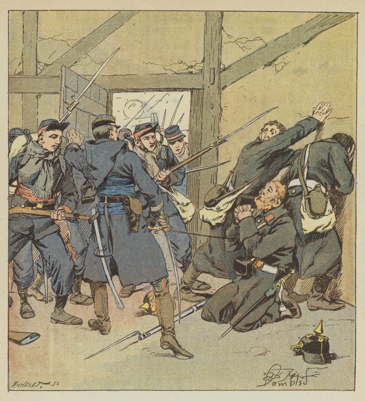 Atak na Villejouan przez komandora Fouilhade autorstwa after Louis Charles Bombled