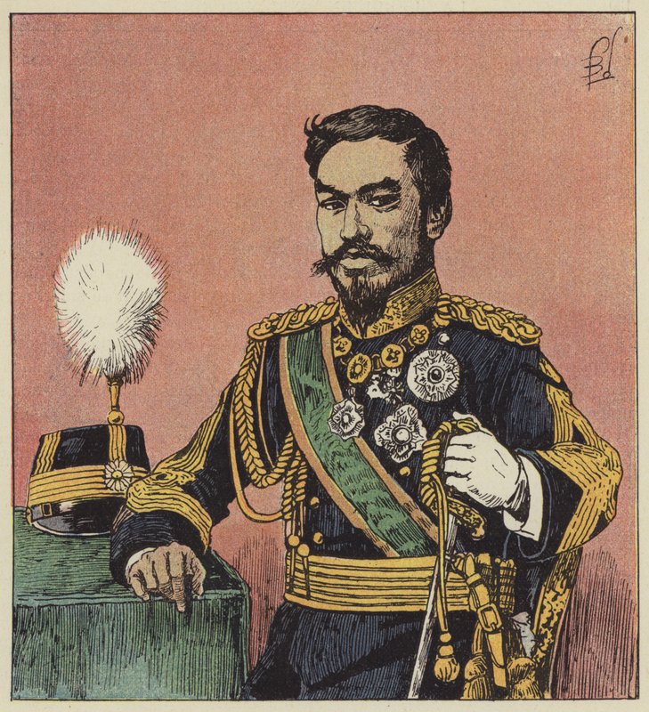Mikado Mutsu-Hito, cesarz Japonii autorstwa after Louis Charles Bombled
