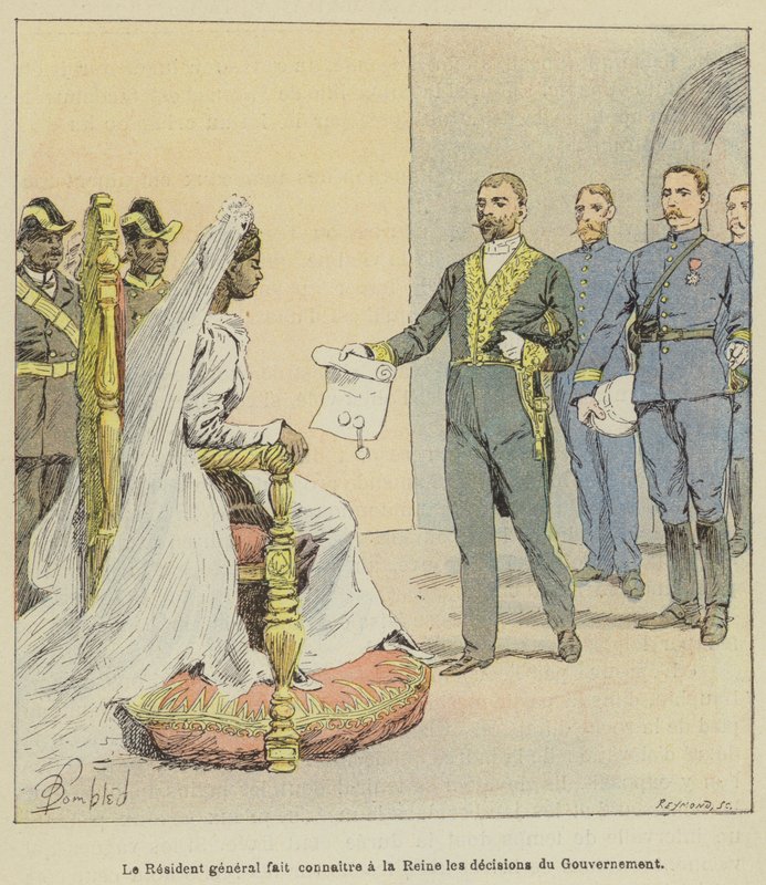 Generalny Rezydent informuje Królową o decyzjach Rządu autorstwa after Louis Charles Bombled