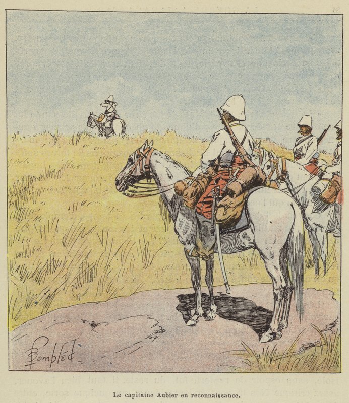 Kapitan Aubier o zwiadu autorstwa after Louis Charles Bombled