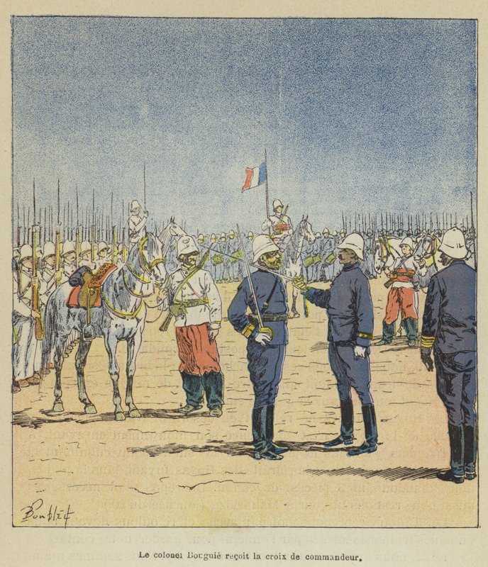 Pułkownik Bouguie otrzymuje Krzyż Komandorski autorstwa after Louis Charles Bombled