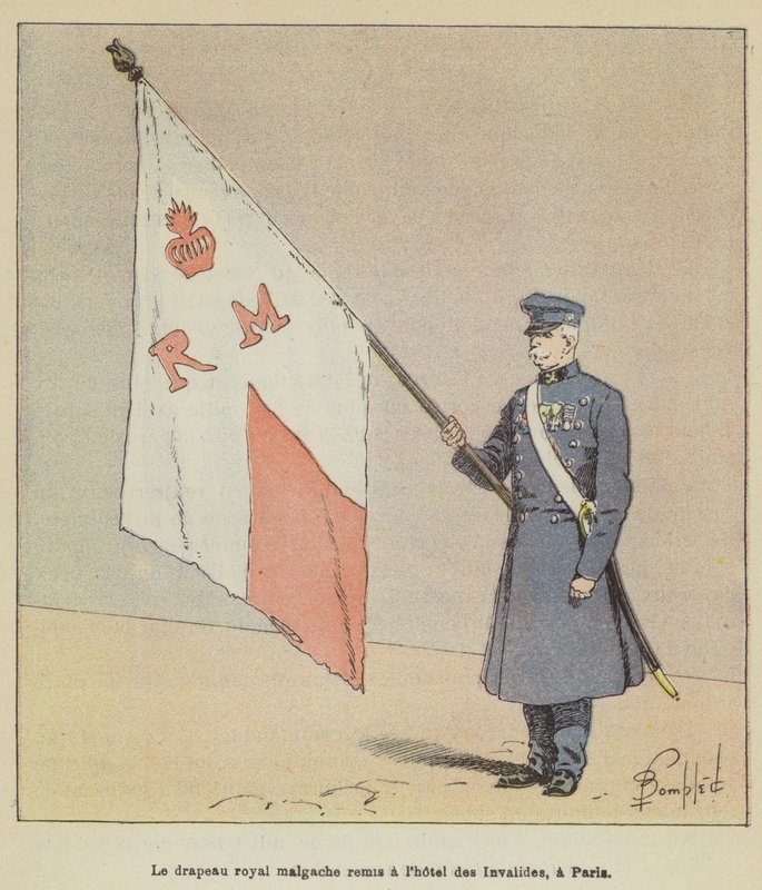 Królewska flaga Madagaskaru przekazana do Hôtel des Invalides w Paryżu autorstwa after Louis Charles Bombled