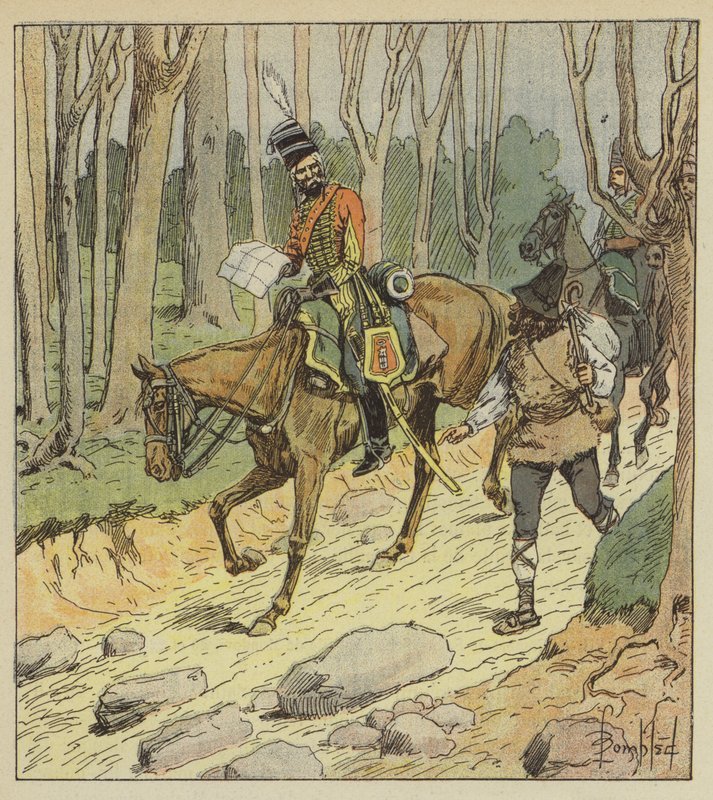 Generał Stengel był znakomitym oficerem husarskim autorstwa after Louis Charles Bombled