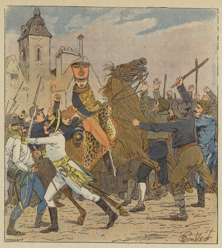 Parlamentarzysta Marechal Lannes, źle traktowany przez ludność Wiednia. autorstwa after Louis Charles Bombled
