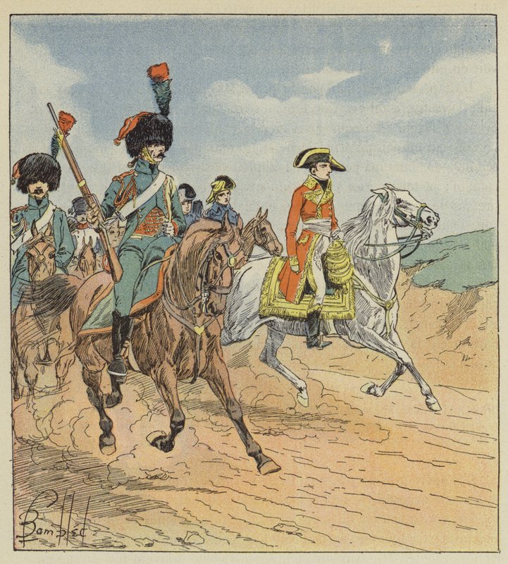 Pierwszy Konsul i konsularni łowcy straży, strażnicy autorstwa after Louis Charles Bombled