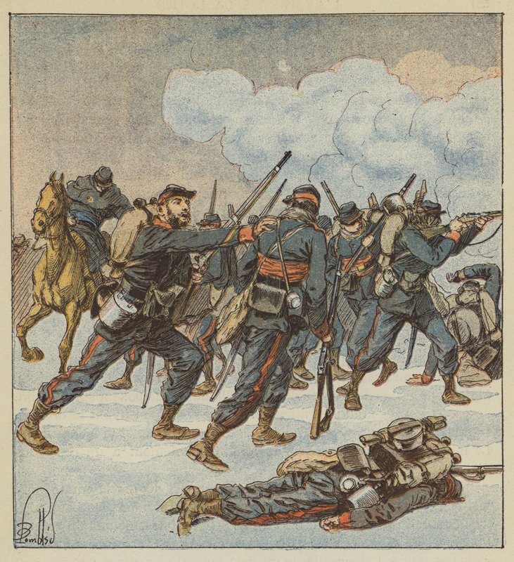 Sierżant Ramus z telefonów Isere w walce 7 grudnia autorstwa after Louis Charles Bombled