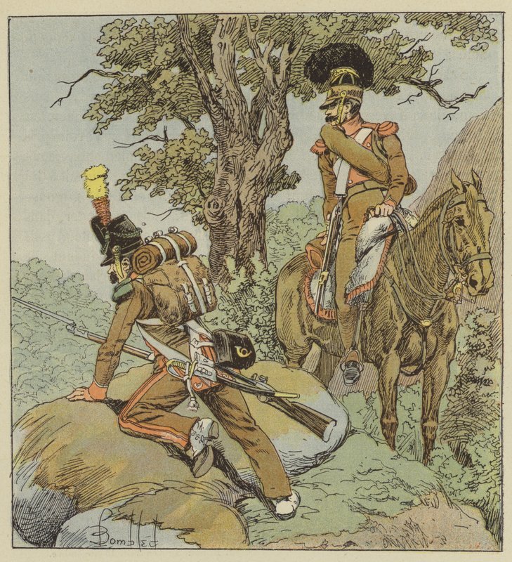 Legion Portugalski, Piechota, Łowcy, Kawaleria, Łowcy Konni autorstwa after Louis Charles Bombled