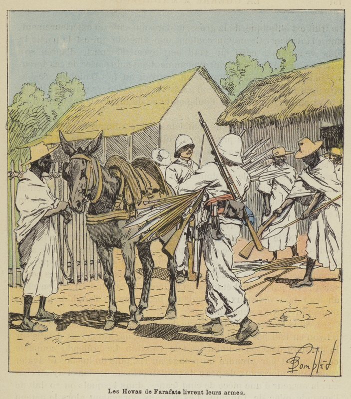 Hovaowie z Farafate dostarczają swoją broń autorstwa after Louis Charles Bombled