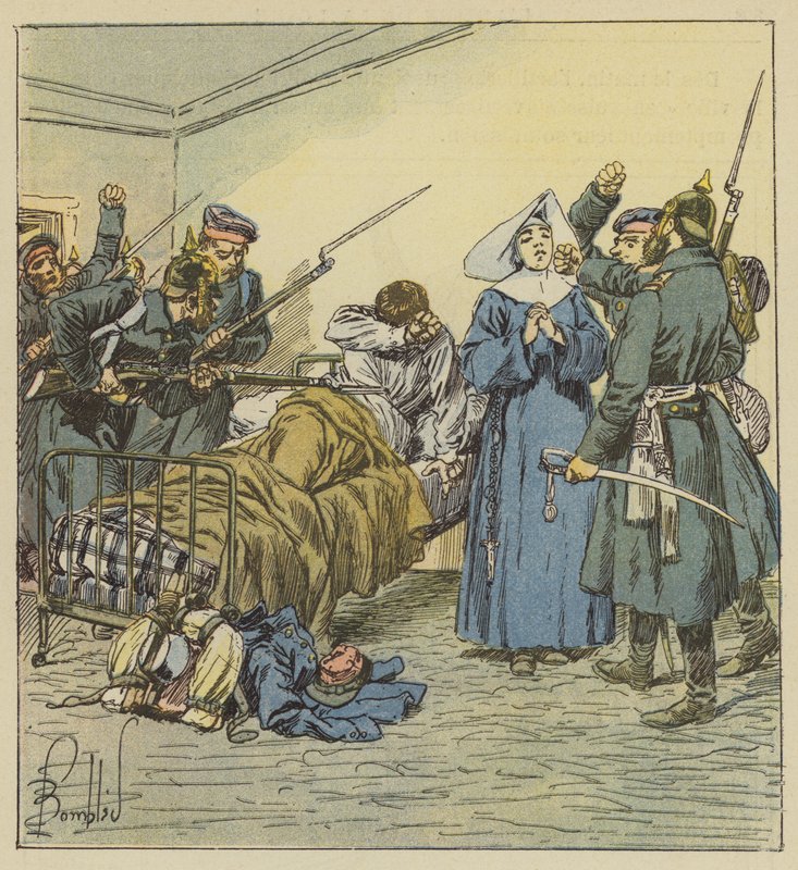 Prusacy przy karetce Boulevard Negrier autorstwa after Louis Charles Bombled
