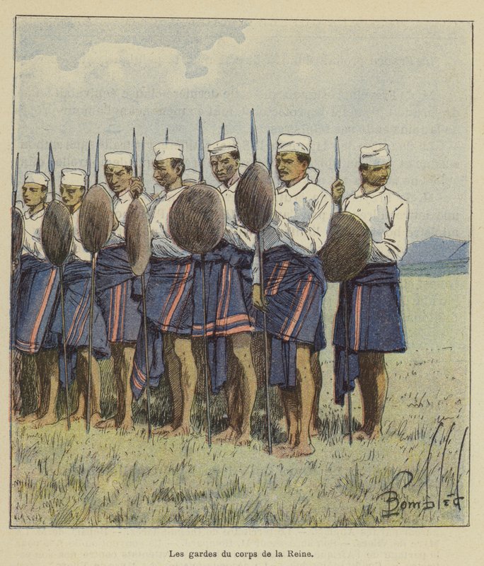 Ochroniarze królowej autorstwa after Louis Charles Bombled