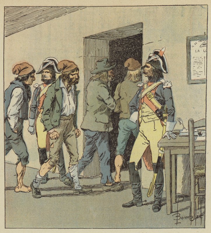 Więzienia pełne były sankulotów i wszystkiego, co w społeczeństwie było najbardziej nieczyste. autorstwa after Louis Charles Bombled