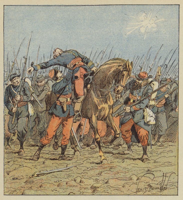Śmierć pułkownika de Fonlongue autorstwa after Louis Charles Bombled