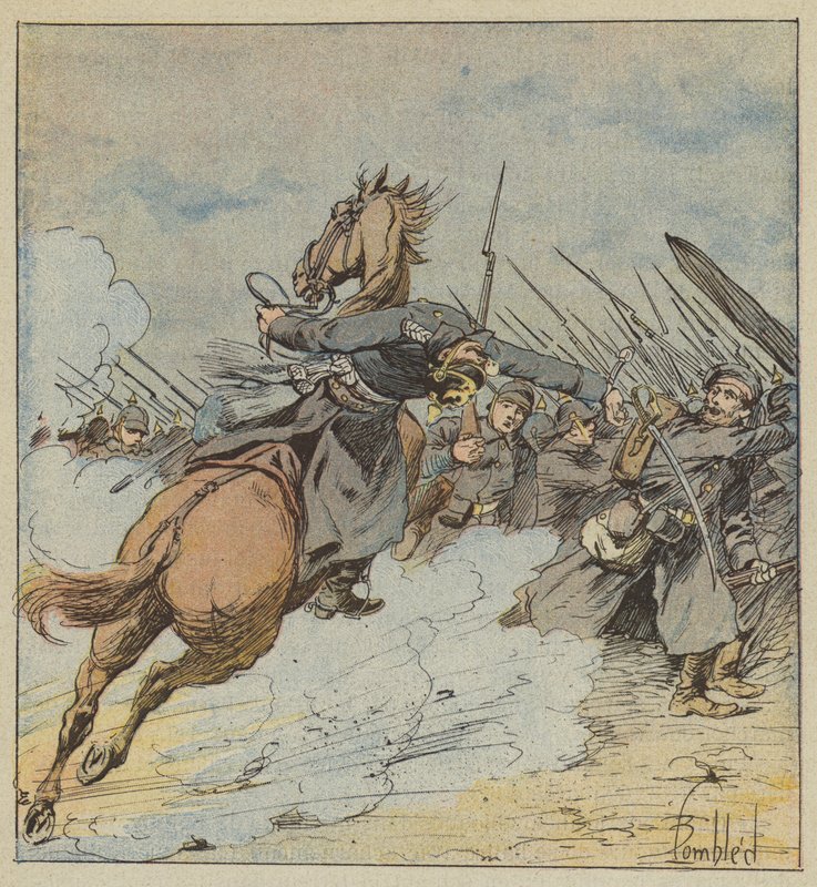 Śmierć pułkownika de Kontskiego autorstwa after Louis Charles Bombled