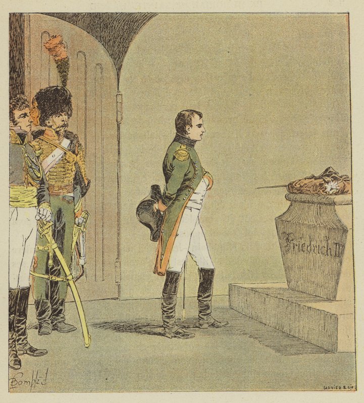 Napoleon przy grobie wielkiego Fryderyka autorstwa after Louis Charles Bombled