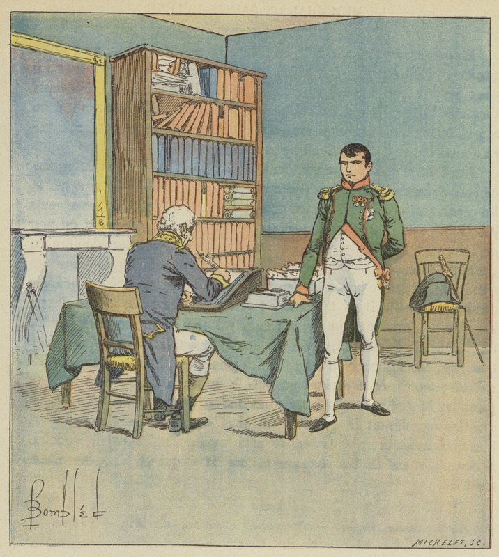 Napoleon dyktuje kampanię egipską autorstwa after Louis Charles Bombled