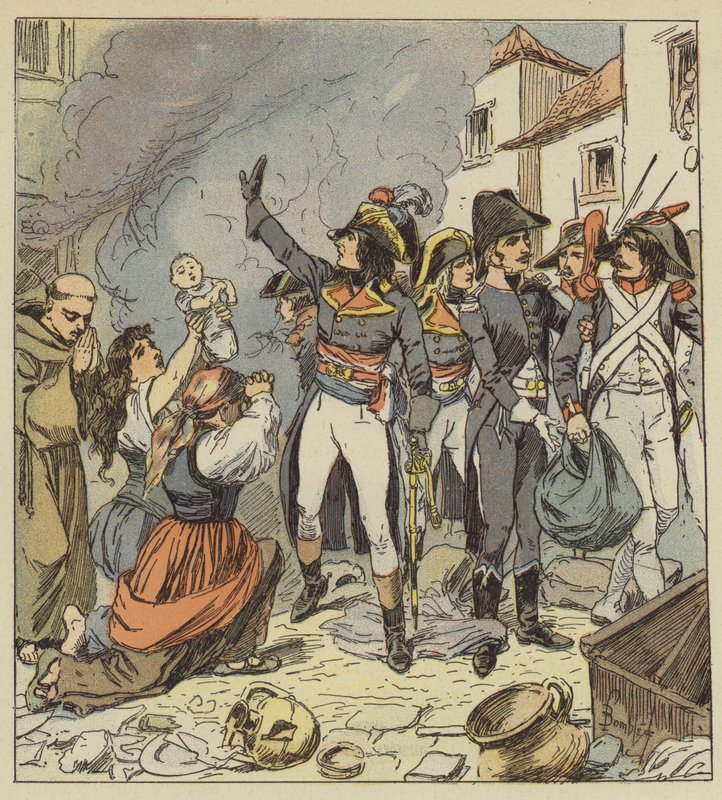 Napoleon kładzie kres plądrowaniu Rzymu autorstwa after Louis Charles Bombled
