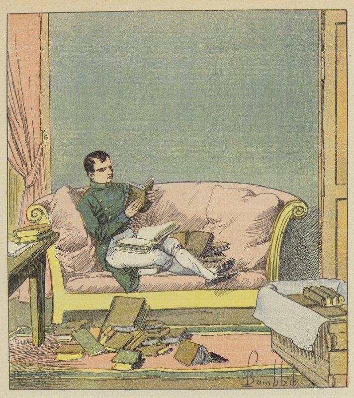 Napoleon przegląda księgi, które właśnie mu przysłano autorstwa after Louis Charles Bombled