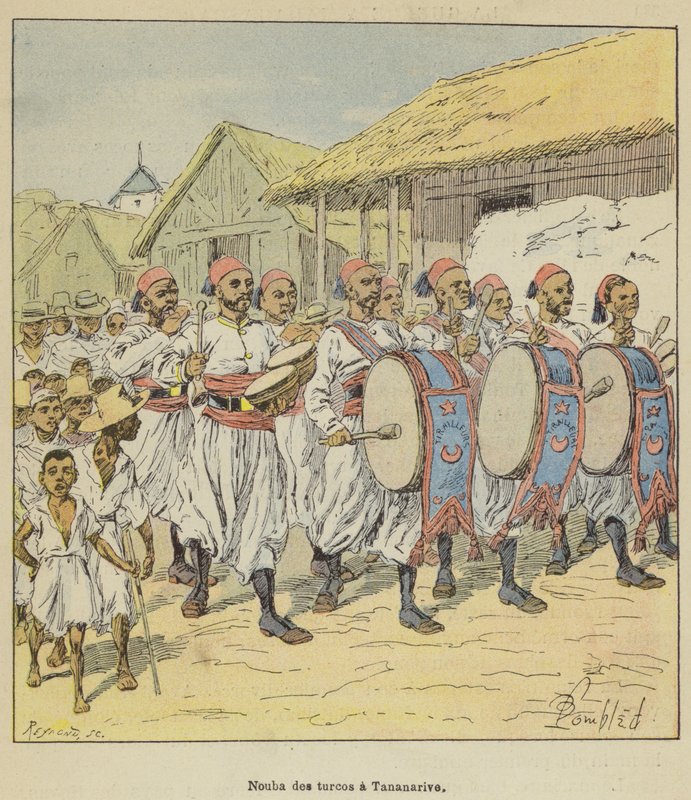 Nuba Turcos w Antananarywa autorstwa after Louis Charles Bombled