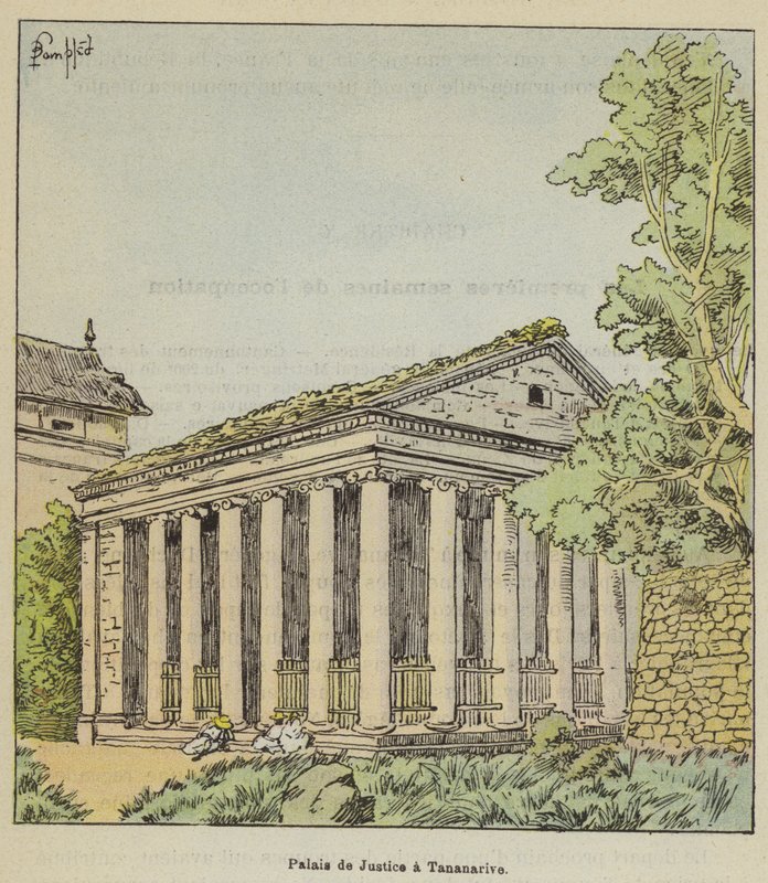Pałac Sprawiedliwości w Antananarywa autorstwa after Louis Charles Bombled