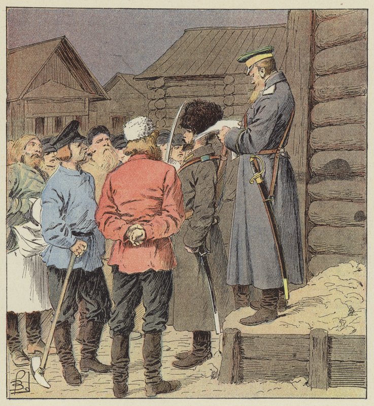 Wypowiedzenie wojny na Syberii autorstwa after Louis Charles Bombled