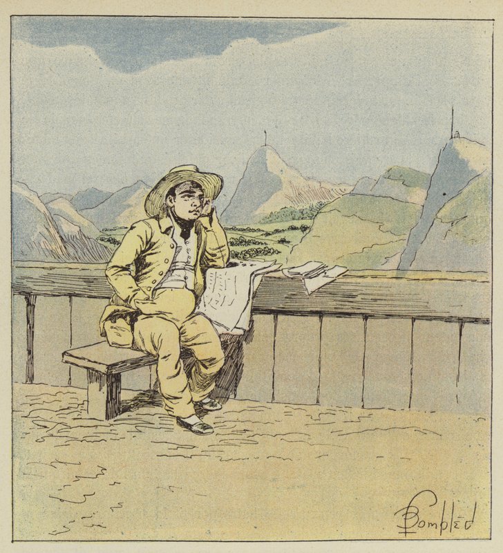 Marzenia cesarza czytającego angielskie gazety autorstwa after Louis Charles Bombled