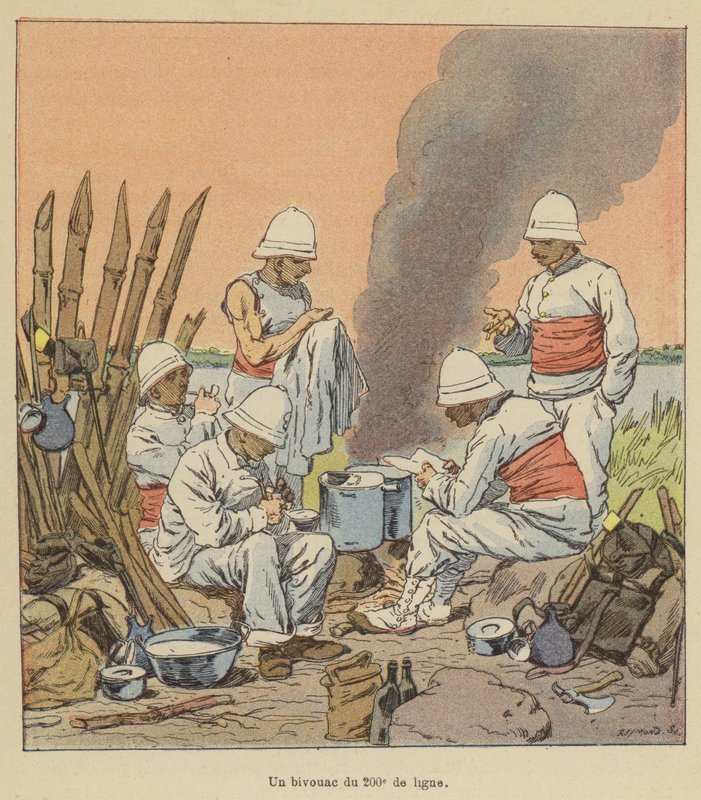 Biwak z 200. linii autorstwa after Louis Charles Bombled