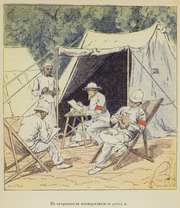 Obóz korespondentów prasowych autorstwa after Louis Charles Bombled