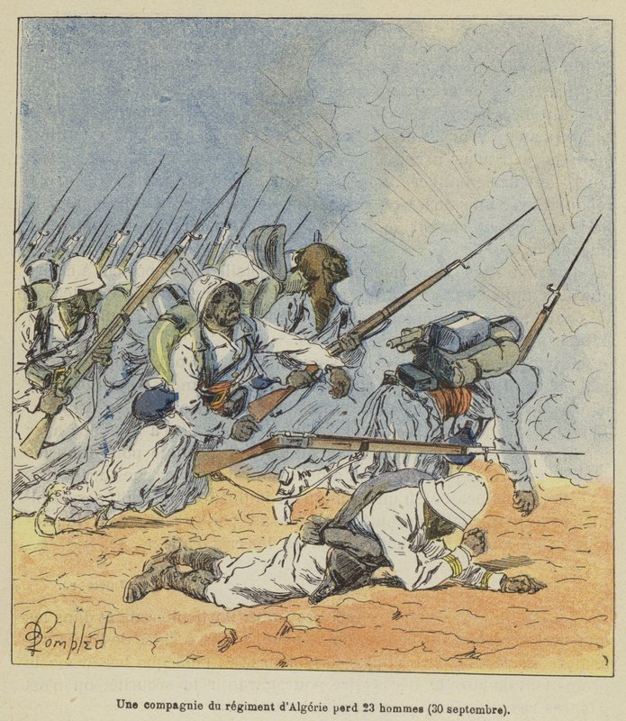 Kompania pułku algierskiego traci 23 ludzi, 30 września autorstwa after Louis Charles Bombled