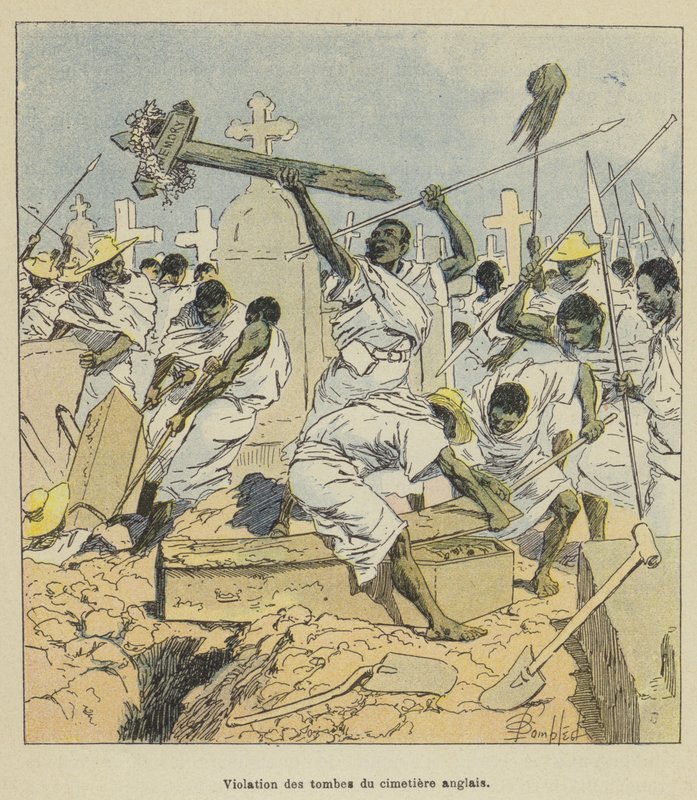 Naruszenie grobów na cmentarzu angielskim autorstwa after Louis Charles Bombled