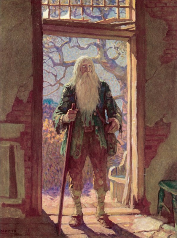 Ilustracja do Rip Van Winkle autorstwa after Newell Convers Wyeth