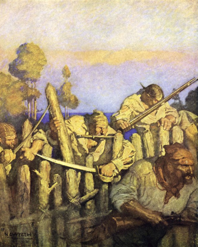 Ilustracja do Wyspy Skarbów autorstwa after Newell Convers Wyeth