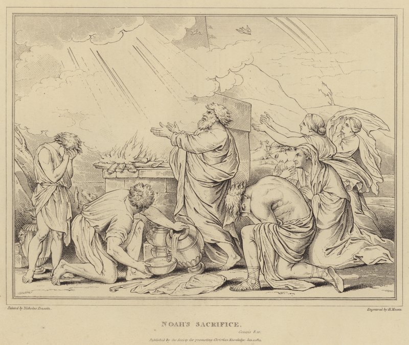 Ofiara Noego, Genesis autorstwa after Nicolas Poussin