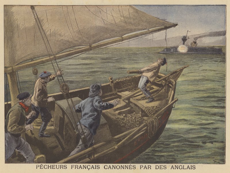 Francuscy rybacy ostrzelani przez Brytyjczyków autorstwa after Oswaldo Tofani
