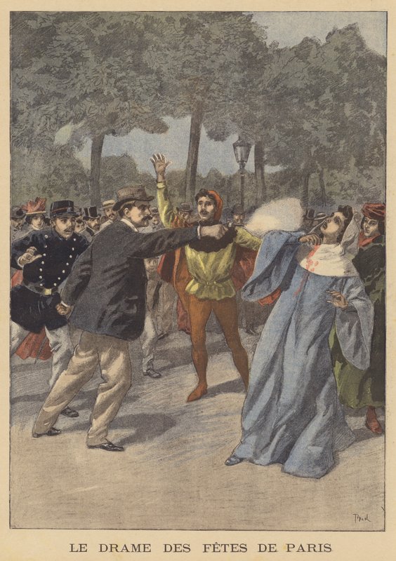 Strzelanie na Targach Paryskich autorstwa after Oswaldo Tofani