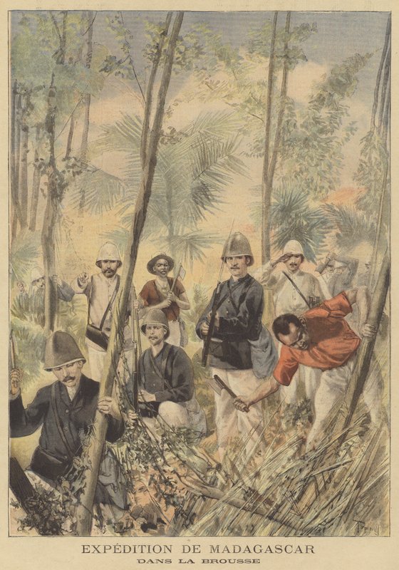 Francuska wyprawa na Madagaskar autorstwa after Oswaldo Tofani