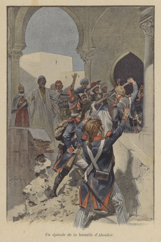 Odcinek podczas bitwy pod Abukirem, Egipt, 1799 autorstwa after Paris