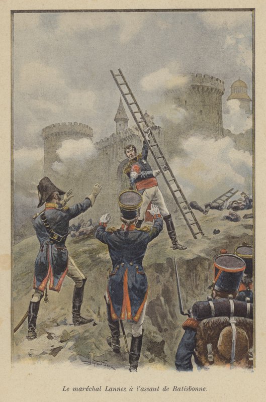 Marszałek Lannes podczas szturmu na Ratyzbon, 1809 autorstwa after Paris