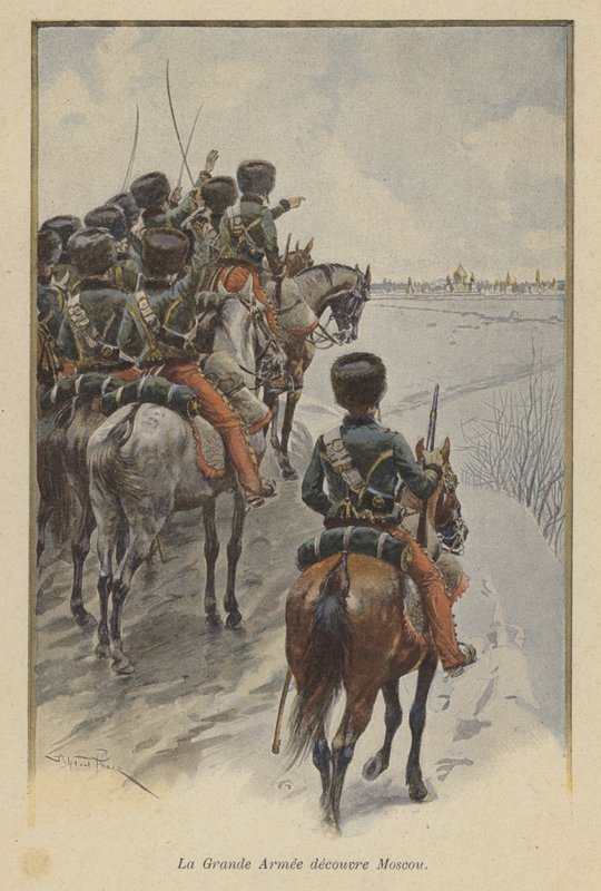 Napoleons Grande Armee przybywa pod Moskwę, 1812 autorstwa after Paris