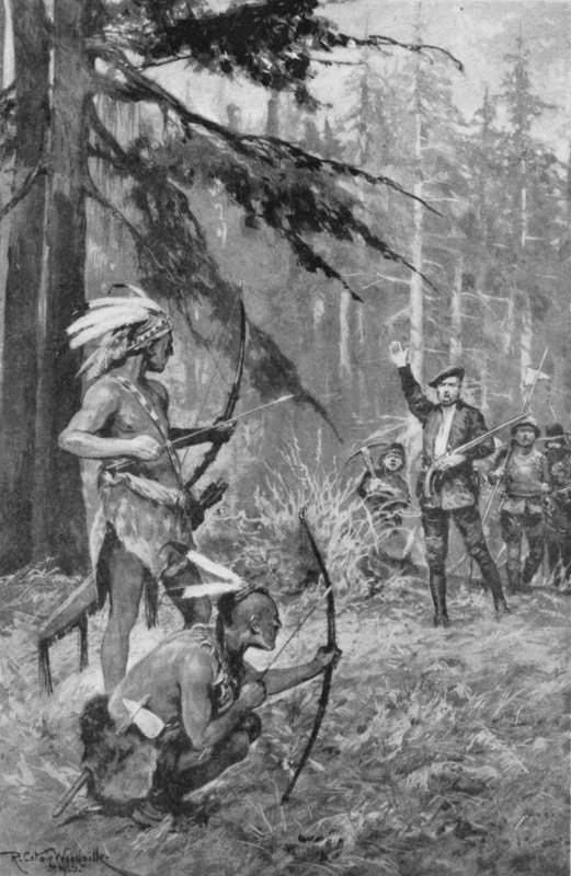 Jacques Cartier spotyka tubylców w lesie w pobliżu rzeki St Lawrence autorstwa after Richard Caton II Woodville
