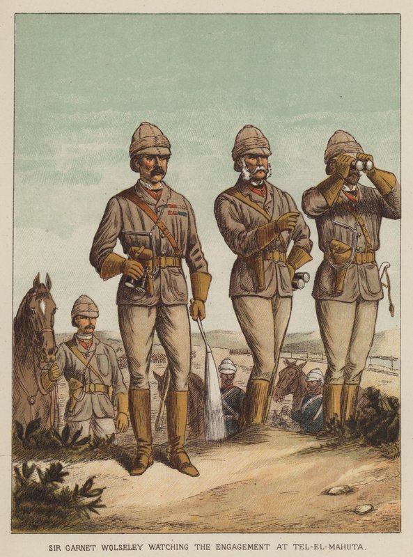 Sir Garnet Wolseley ogląda zaręczyny w Tel-El-Mahuta autorstwa after Richard Simkin