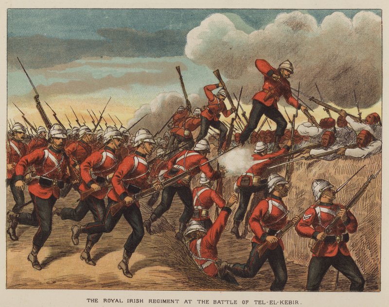 Królewski Pułk Irlandzki w bitwie pod Tel-El-Kebir autorstwa after Richard Simkin