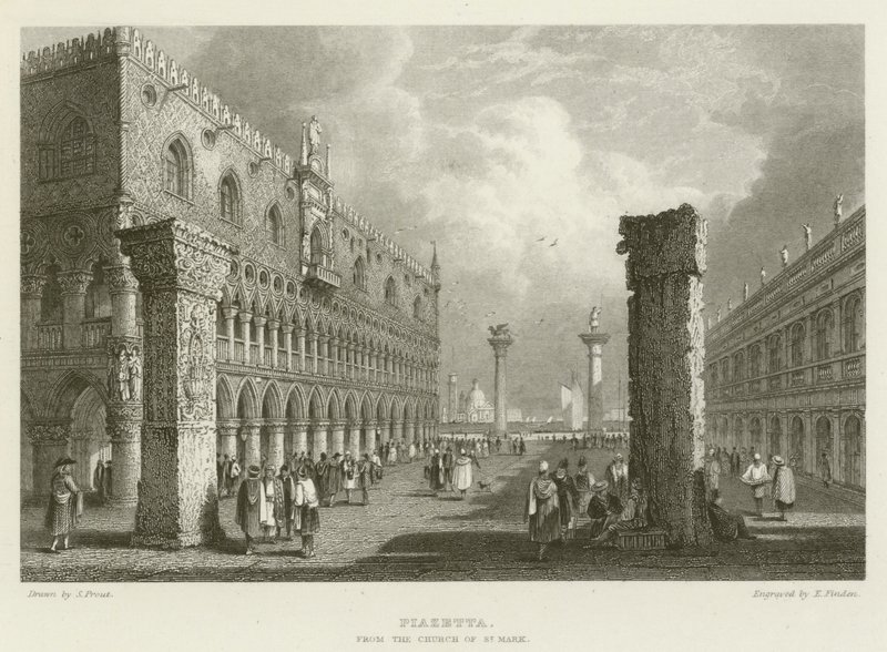 Piazzetta, z kościoła św Marka autorstwa Samuel (after) Prout