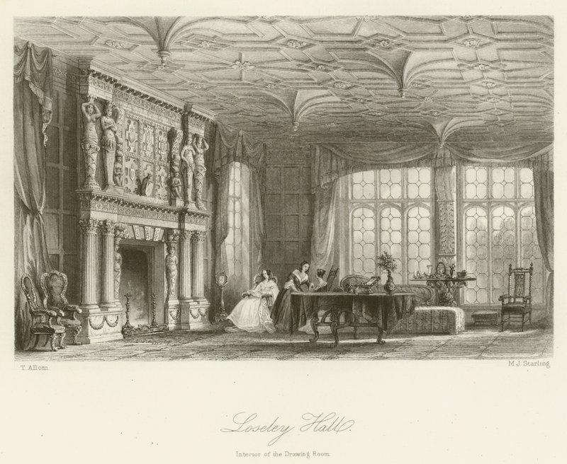 Loseley Hall, wnętrze salonu autorstwa after Thomas Allom