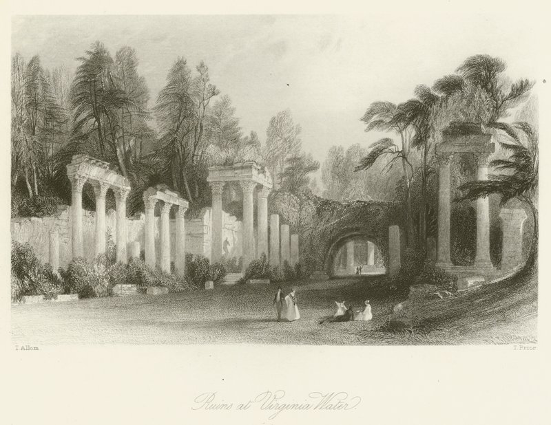 Ruiny w Virginia Water autorstwa after Thomas Allom