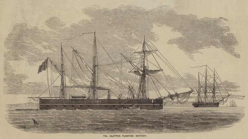 Pływająca bateria Glatton autorstwa after Thomas Harrington Wilson