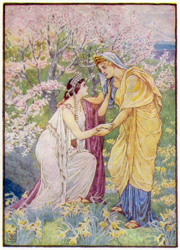 Demeter ucieszyła się, bo jej córka była przy niej autorstwa after Walter Crane