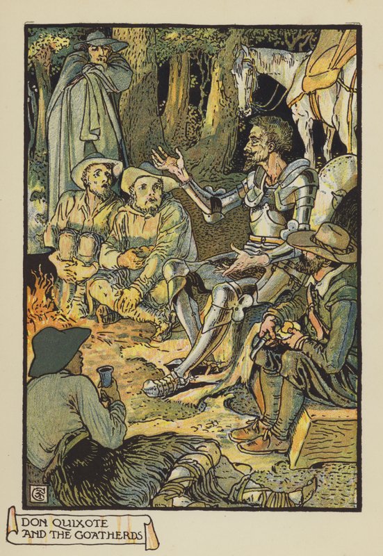 Don Kichot i pasterze kóz autorstwa after Walter Crane