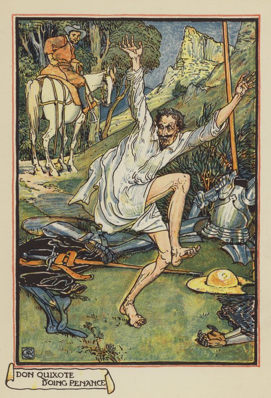 Don Kichot czyni pokutę autorstwa after Walter Crane